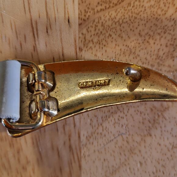 Leather Gray Skinny Belt Gold Talon Fang Clasp 30" Long - Picture 3 of 9